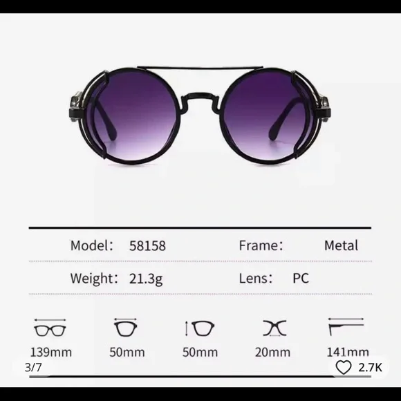 Vintage unisex sunnies in round trendy shape - Picture 4 of 4